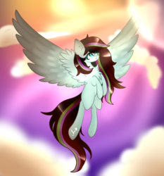 Size: 1024x1097 | Tagged: safe, artist:anasflow, oc, oc only, pegasus, pony, female, flying, mare, solo