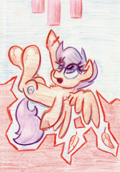 Size: 609x868 | Tagged: safe, artist:shoeunit, scootaloo, pegasus, pony, g4, colored pencil drawing, female, filly, mare, solo, traditional art
