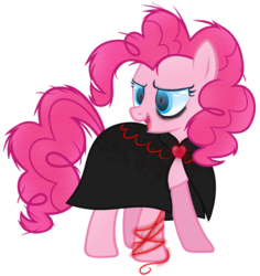 Size: 1024x1085 | Tagged: safe, artist:xmelodyskyx, pinkie pie, pony, g4, alternate universe, cloak, clothes, female, mare, simple background, solo, transparent background
