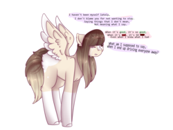 Size: 4000x3000 | Tagged: safe, artist:angelic-shield, oc, oc only, oc:chloe, pegasus, pony, crying, fluffy butt, sad, simple background, solo, transparent background