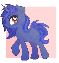 Size: 265x284 | Tagged: safe, artist:barabro, oc, oc only, oc:starlight blossom, animated, blinking, cute, female, filly, heart eyes, one eye closed, pink background, pixel art, raised hoof, simple background, solo, standing, wingding eyes, wink