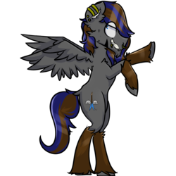 Size: 1200x1200 | Tagged: safe, artist:hoofyarts, oc, oc only, oc:hoofstring, pegasus, pony, 2018 community collab, derpibooru community collaboration, bipedal, pose, rearing, simple background, transparent background