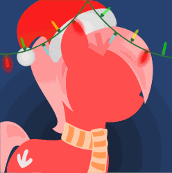 Size: 795x800 | Tagged: safe, artist:arifproject, oc, oc only, oc:downvote, earth pony, pony, derpibooru, g4, animated, arif's christmas pones, christmas, christmas lights, clothes, cutie mark, derpibooru ponified, female, gif, hat, holiday, inkscape, lineless, mare, meta, minimalist, modern art, photoscape, ponified, santa hat, scarf, solo, vector