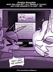 Size: 755x1024 | Tagged: safe, artist:lumineko, daybreaker, princess luna, pony, g4, cross-popping veins, female, filly, implied lewdna, mare, monochrome, not for sexual, pure unfiltered evil, sisters, smiling, unamused, woona, younger