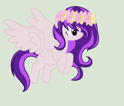 Size: 1280x1092 | Tagged: safe, artist:rose-moonlightowo, oc, oc only, pegasus, pony, female, floral head wreath, flower, mare, simple background, solo