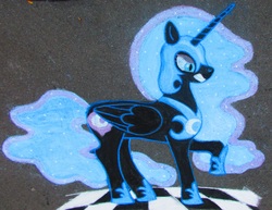 Size: 3976x3064 | Tagged: safe, artist:malte279, nightmare moon, pony, g4, chalk drawing, ethereal mane, female, high res, solo, traditional art