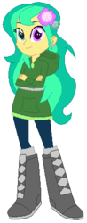 Size: 176x451 | Tagged: safe, artist:razorbladetheunicron, twirly, breezie, lateverse, equestria girls, g4, alternate universe, base used, boots, clothes, ear piercing, earring, flower, jewelry, leggings, long hair, piercing, shoes, sweatshirt