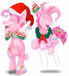 Size: 1163x1280 | Tagged: safe, artist:luger, pinkie pie, g4, bubble berry, female, hearth's warming eve, holiday, male, rule 63, self ponidox, selfcest, ship:bubblepie, shipping, singing, straight