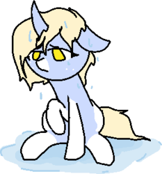 Size: 288x309 | Tagged: safe, artist:nootaz, oc, oc only, oc:nootaz, sad, wet, wet mane