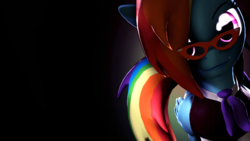 Size: 3840x2160 | Tagged: safe, artist:wiizzie, rainbow dash, pony, g4, 3d, female, glasses, high res, mare, solo