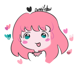 Size: 1491x1398 | Tagged: safe, artist:ananayellow, oc, oc only, oc:fluffle puff, human, female, heart, humanized, looking at you, simple background, solo, tongue out, white background