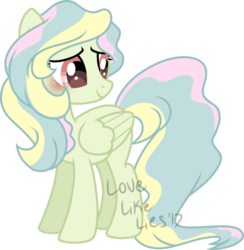 Size: 600x615 | Tagged: safe, artist:lovelikelies, oc, oc only, oc:haze hover, pegasus, pony, base used, blushing, magical lesbian spawn, multicolored hair, next generation, offspring, parent:fluttershy, parent:vapor trail, parents:vaporshy