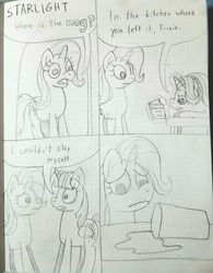 Size: 1280x1644 | Tagged: safe, artist:solarfm, starlight glimmer, trixie, twilight sparkle, alicorn, pony, unicorn, g4, comic, dialogue, everything is ruined, female, loss (meme), mare, pure unfiltered evil, traditional art, twilight sparkle (alicorn)