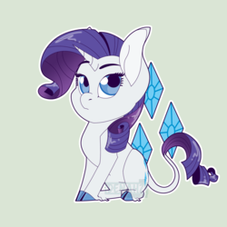 Size: 3300x3300 | Tagged: safe, artist:denahzi, rarity, pony, g4, chibi, female, high res, solo