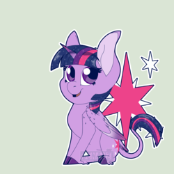 Size: 3300x3300 | Tagged: safe, artist:denahzi, twilight sparkle, alicorn, pony, g4, chibi, female, high res, solo, twilight sparkle (alicorn)