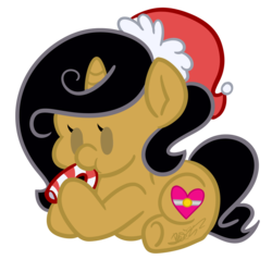 Size: 3000x3000 | Tagged: safe, artist:befishproductions, oc, oc only, oc:emmely, pony, unicorn, candy, candy cane, chibi, female, food, high res, mare, prone, simple background, solo, transparent background