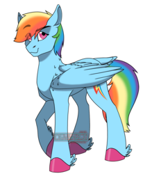 Size: 2100x2550 | Tagged: safe, artist:denahzi, rainbow dash, pony, g4, female, high res, simple background, smiling, solo, transparent background