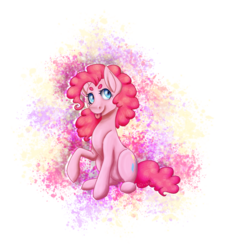 Size: 1024x1126 | Tagged: safe, artist:sir-wei, pinkie pie, earth pony, pony, g4, female, looking at you, mare, raised hoof, sitting, solo, tongue out