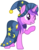 Size: 684x870 | Tagged: safe, artist:razorbladetheunicron, amethyst star, sparkler, pony, unicorn, lateverse, g4, alternate universe, base used, bells, clothes, costume, female, mare, one eye closed, purple, raised hoof, simple background, smiling, solo, star swirl the bearded costume, waving, white background, wink