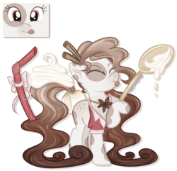 Size: 1000x963 | Tagged: safe, artist:mallowglitz, oc, oc only, pony, closed species, clothes, cocktail colt, cream, eyes closed, female, mare, solo, straw, tongue out