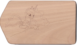 Size: 1024x596 | Tagged: safe, artist:malte279, princess luna, pony, g4, female, pyrography, river, solo, traditional art, water