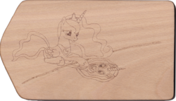 Size: 2798x1605 | Tagged: safe, artist:malte279, nightmare moon, princess luna, g4, pyrography, reflection, river, traditional art, water