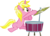 Size: 5257x3835 | Tagged: safe, artist:ironm17, sunshine smiles, earth pony, pony, unicorn, baby cakes, g4, cymbals, drum sticks, drumming, drums, female, grin, mare, musical instrument, simple background, sitting, smiling, solo, transparent background, vector