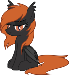 Size: 2403x2618 | Tagged: safe, artist:duskthebatpack, oc, oc only, oc:frostfire, bat pony, pony, 2018 community collab, derpibooru community collaboration, bat pony oc, female, high res, looking at you, mare, scar, simple background, sitting, slit pupils, solo, transparent background, vector