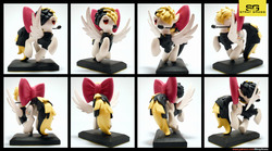 Size: 3600x2000 | Tagged: safe, artist:prodius, songbird serenade, pony, g4, my little pony: the movie, craft, female, figurine, headworn microphone, high res, irl, microphone, photo, sculpey, sculpture, show accurate, solo, spread wings, traditional art, wings