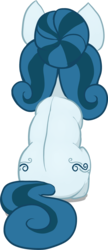 Size: 1003x2324 | Tagged: safe, artist:paskanaakka, derpibooru exclusive, oc, oc only, oc:cerulean swirls, pony, back, both cutie marks, rear view, simple background, sitting, solo, transparent background