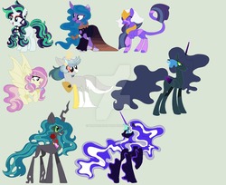 Size: 1024x837 | Tagged: safe, artist:hushedadopts, gaea everfree, oc, oc only, hybrid, my little pony: the movie, interspecies offspring, magical lesbian spawn, offspring, parent:coloratura, parent:discord, parent:fluttershy, parent:gaea everfree, parent:inky rose, parent:king sombra, parent:mistmane, parent:nightmare moon, parent:nightmare rarity, parent:princess celestia, parent:princess luna, parent:queen chrysalis, parent:somnambula, parent:songbird serenade, parent:tantabus, parent:the sphinx, parents:colorenade, parents:dislestia, parents:gaialis, parents:inkyshy, parents:lunamane, parents:sombramoon, parents:sphinxambula, parents:tantarity