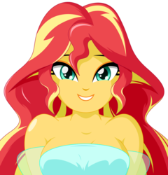 Size: 1058x1104 | Tagged: dead source, safe, artist:rosemile mulberry, sunset shimmer, human, equestria girls, g4, clothes, female, looking at you, simple background, smiling, solo, white background