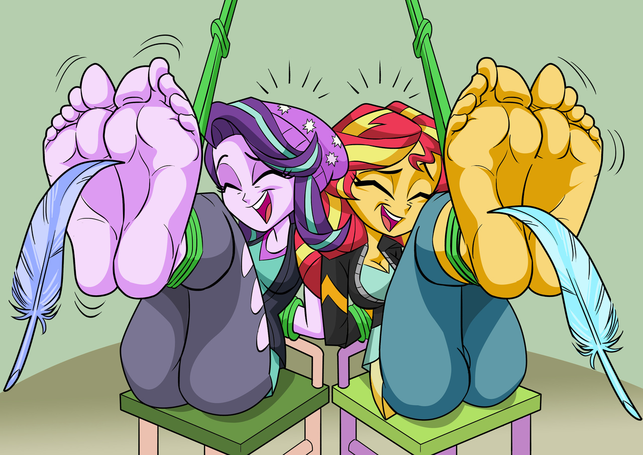 hat, laughing, open mouth, sitting, soles, sublight glimmer, submissive, su...