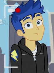 Size: 534x720 | Tagged: safe, screencap, flash sentry, best trends forever, equestria girls, g4, my little pony equestria girls: better together, alternate hairstyle, camera shot, cropped, looking at you, male, smiling, solo