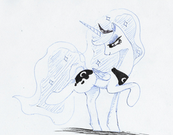 Size: 1072x838 | Tagged: safe, artist:t72b, derpibooru exclusive, princess luna, alicorn, pony, g4, female, sketch, solo, traditional art