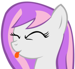 Size: 431x399 | Tagged: safe, oc, oc only, oc:amethyst lullaby, pony, bust, simple background, solo, tongue out, transparent background