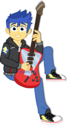 Size: 654x1221 | Tagged: safe, artist:jucamovi1992, flash sentry, best trends forever, equestria girls, equestria girls series, g4, converse, electric guitar, guitar, male, musical instrument, shoes, simple background, smiling, solo, transparent background, vector