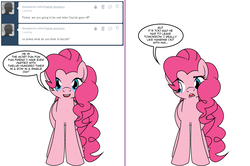 Size: 1204x800 | Tagged: safe, artist:dekomaru, pinkie pie, earth pony, pony, tumblr:ask twixie, g4, ask, comic, female, mare, simple background, solo, tumblr, white background