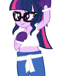 Size: 1200x1600 | Tagged: safe, artist:toyminator900, sci-twi, twilight sparkle, equestria girls, g4, boxing, clothes, midriff, short shirt, simple background, sports, transparent background