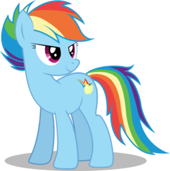 Size: 3063x3080 | Tagged: safe, artist:infinitewarlock, rainbow dash, oc, oc:zap apple dash, earth pony, pony, the flutterby effect, g4, alternate cutie mark, alternate hairstyle, alternate universe, earth pony rainbow dash, female, high res, mare, multicolored hair, race swap, simple background, smiling, solo, transparent background