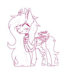 Size: 1918x1935 | Tagged: safe, artist:honeybbear, oc, oc only, oc:beatz, pegasus, pony, clothes, eyes closed, female, mare, monochrome, simple background, solo, tongue out, transparent background