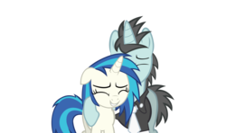 Size: 8418x5000 | Tagged: safe, artist:sapphireartemis, dj pon-3, neon lights, rising star, vinyl scratch, g4, absurd resolution, female, male, ship:vinylights, shipping, simple background, straight, transparent background