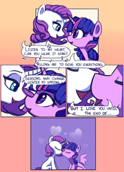 Size: 2001x2780 | Tagged: safe, alternate version, artist:lilfunkman, rarity, twilight sparkle, alicorn, pony, unicorn, g4, come what may, cute, female, high res, kissing, lesbian, mare, moulin rouge, ship:rarilight, shipping, singing, twilight sparkle (alicorn)