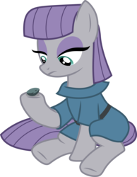 Size: 3000x3866 | Tagged: safe, artist:cloudy glow, boulder (g4), maud pie, earth pony, pony, g4, .ai available, clothes, female, high res, lidded eyes, mare, simple background, transparent background, vector