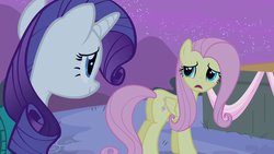 Size: 1280x720 | Tagged: safe, screencap, fluttershy, rarity, filli vanilli, g4, butt, plot