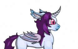 Size: 640x400 | Tagged: safe, artist:omni, oc, oc only, alicorn, bat pony, bat pony alicorn, changeling, hybrid, pony, bat pony oc, changeling oc, female, mare, simple background, slit pupils, transparent background