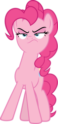 Size: 2107x4500 | Tagged: safe, artist:slb94, pinkie pie, earth pony, pony, g4, death stare, female, glare, mare, now you fucked up, simple background, solo, transparent background, unamused, vector