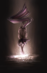 Size: 1750x2700 | Tagged: safe, artist:ventious, twilight sparkle, alicorn, pony, g4, female, headstand, hoof stand, mare, solo, twilight sparkle (alicorn), upside down