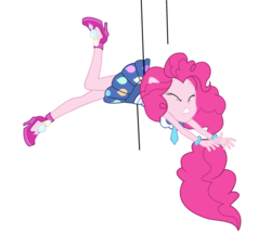 Size: 10035x9132 | Tagged: safe, artist:lifes-remedy, edit, vector edit, pinkie pie, equestria girls, friendship games bloopers, g4, my little pony equestria girls: friendship games, absurd resolution, clothes, eyes closed, hanging, high heels, legs, shoes, skirt, skirt lift, vector