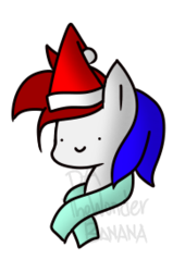 Size: 194x285 | Tagged: safe, artist:vinylmelody, oc, oc only, pony, bust, christmas, hat, holiday, santa hat, simple background, solo, transparent background